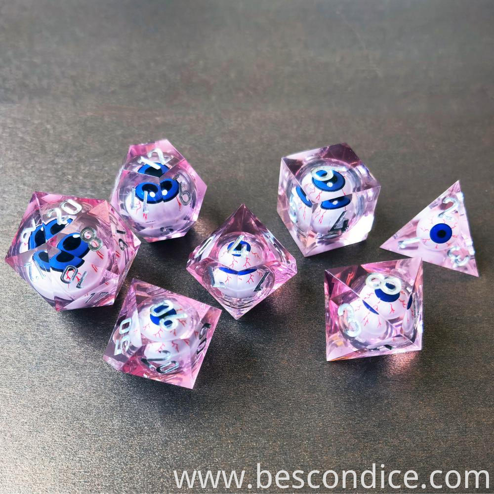 Dragon Eye Liquid Core Sharp Edge Handmade Dice Set 1